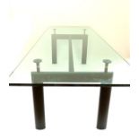 Le Corbusier, Pierre Jeanneret and Charlotte Perriand LC6 dining table, with clear glass top above