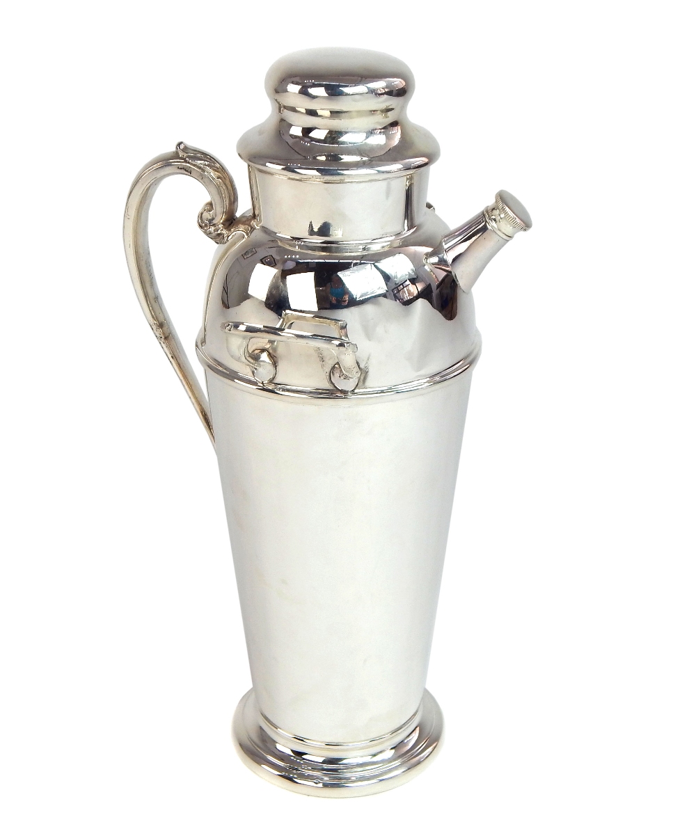 A giant silver plated cocktail shaker 40cm h.