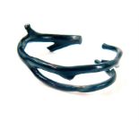 Natural black coral bangle