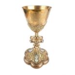 A 19th century French silver gilt chalice