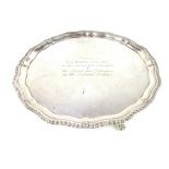 A George VI hallmarked silver salver