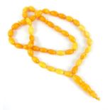 'Yellow' amber prayer beads