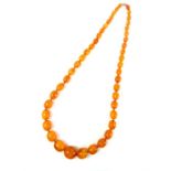 Long amber bead necklace