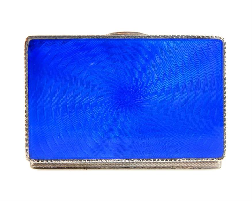 An Asprey & Co Ltd silver and blue enamel box - Image 13 of 16