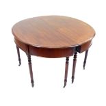 Georgian mahogany metamorphic dining table, forming square table, circular centre table, or two '