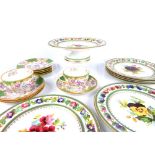 A C19th hand painted porcelain dessert service