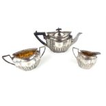 A hallmarked Victorian Bachelors (3 x piece) silver tea set