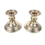 A pair silver dwarf candlesticks, M C Hersey & Son Ltd, London 1998, 7 cm high, Weight 235 g