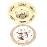 KPM hard paste porcelain plate, with a pierced and gilded border