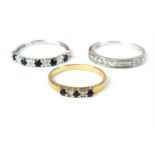 Three 9 ct gold rings