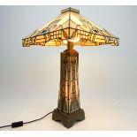 A contemporary Tiffany style leaded stained glass table lamp, 67cm high.