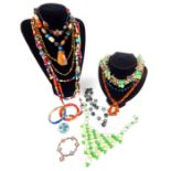 A large assortment of vintage costume jewellery