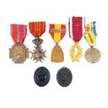 A group of five 1st World War, Belgian medals; all with ribbons together with two German World War