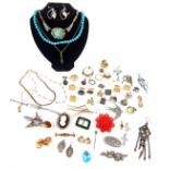 A mixed lot of silver and costume jewellery