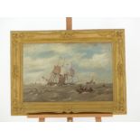 A 19th century seascape, signed T.H. Hair 1855; oil on canvas; sight size 39 cm x 59 cm.