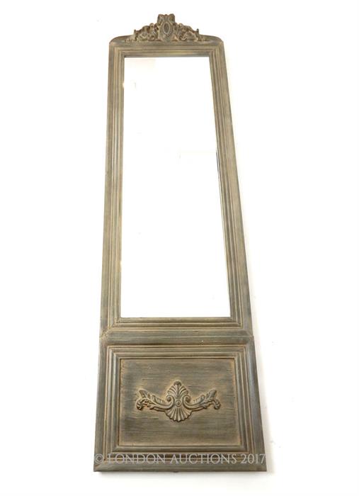 A French style painted and distressed cheval mirror - Image 2 of 2