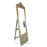 A French style painted and distressed cheval mirror