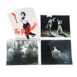 A group of three black and white photographs from the ballet production The Red Shoes, together with