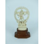 An early 20th century Indian hand carved ivory figure of Nataraja (Kooththan)