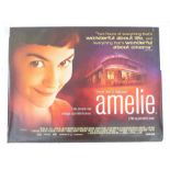 A double sided cinema poster for the film "Amelie"; 102 cm x 76.5 cm.