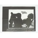 A film poster of "Last Tango in Paris"; monochromatic; folded; 76 cm x 101 cm.