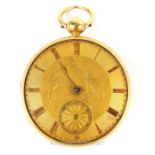 An early Victorian hallmarked 18ct yellow gold cased pocket watch, assayed in London in 1837