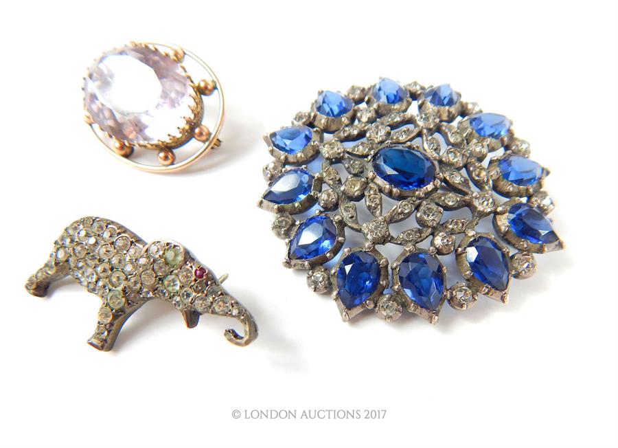 3 x good quality, period paste brooches - Image 2 of 2