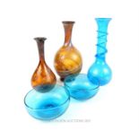 A selection of hand blown glassware