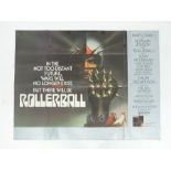 A film poster of "Rollerball" featuring James Caan; folded; 76 cm x 101 cm