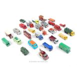 24 Matchbox Lesney diecast models of commercial vehicles; including one ton Trojan van number 47 and