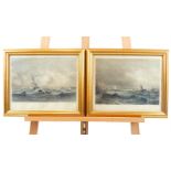 A pair of 19th century coloured engravings 'Beaumaris' and 'Portsmouth', after D. Luxdel, framed and