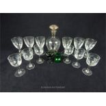 A selection of engraved glassware