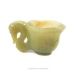 A Chinese carved jade libation cup
