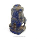 An Egyptian Lapis Lazuli Baboon pendant