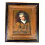 Oil on board, 19th century half length portrait of William Wilberforce, in a Hogarth frame