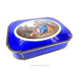 A late 19th / early 20th century, probably Swiss silver and enamel box, of rectangular form with