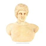 A Greco-Romano style classical marble male bust; 10cm high.