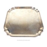 A hallmarked silver salver by William Hutton & Sons, assayed in Sheffield in 1943, of square form