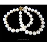 A 10-12mm AAA South Sea natural two row pearl bracelet