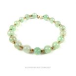 A jade beaded bracelet