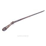 A 19th century Arabian percussion cap musket with distinctive bulbous end to the stock
