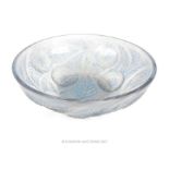 Rene Lalique; a frosted and opalescent glass fruit bowl in the Dahlia pattern