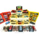 A large quantity of various model toy cars, all boxed and cased, including examples by Brumm