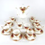 A Royal Albert 'Old Country Roses' pattern tea service for six people comprising six cups,