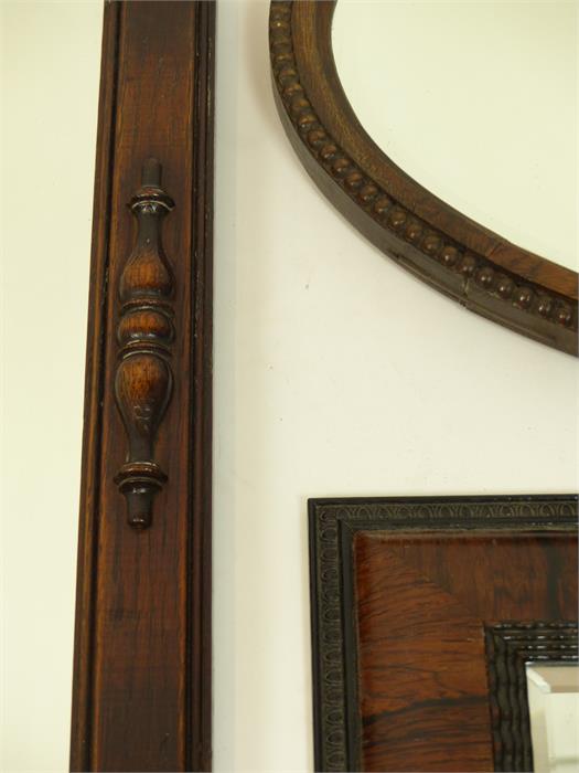 A collection of three mirrors including a rectangular rosewood wall mirror - Image 2 of 2