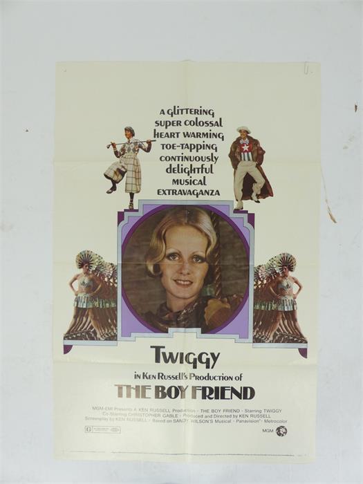 A film poster for Ken Russell's "The Boyfriend" featuring Twiggy; folded; 104 x 68.5cm.