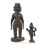Two 20th century bronze figures of Hindu deities, from the Tamik Nadu region of Southern India