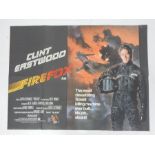 A film poster of "Firefox" featuring Clint Eastwood; folded; 76 cm x 100 cm