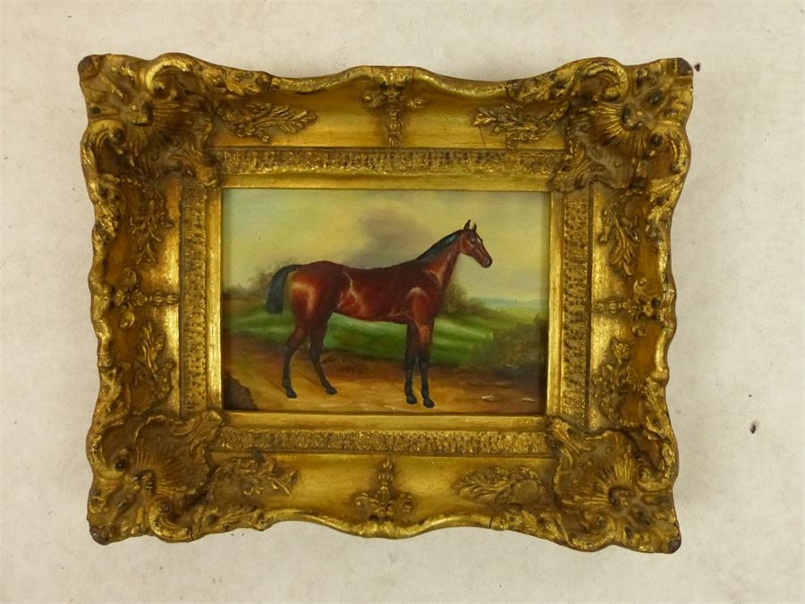 19th century style hunting oil on board - Image 2 of 6