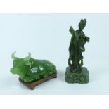 A Chinese nephrite carved figure of Guanyin